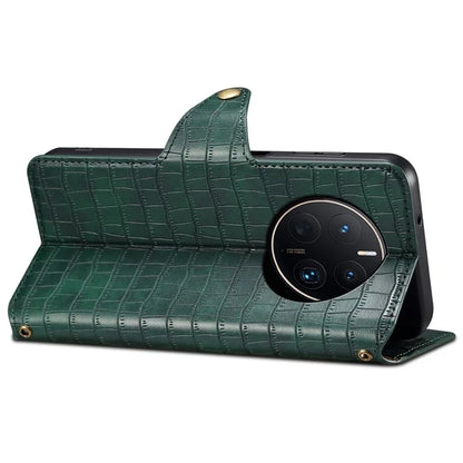 For Huawei Mate 50 Pro 4G Stand Case Crocodile Texture Wallet Leather Phone Cover