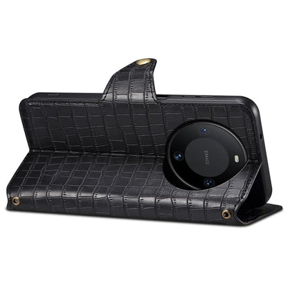 For Huawei Mate 60 Case Crocodile Texture Leather Phone Cover with Card Slots