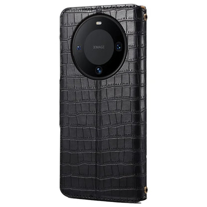 For Huawei Mate 60 Case Crocodile Texture Leather Phone Cover with Card Slots