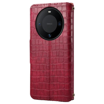 For Huawei Mate 60 Case Crocodile Texture Leather Phone Cover with Card Slots