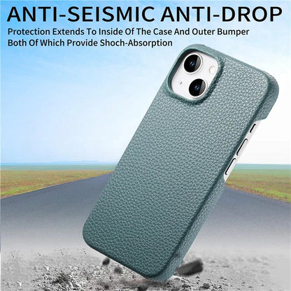 Y1 For iPhone 14 / 13 Case Litchi Texture PU Leather Coated PC Phone Cover