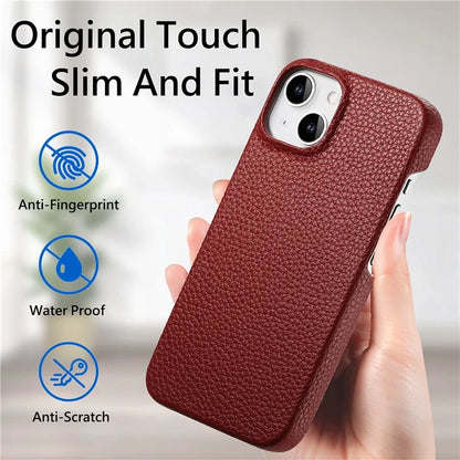 Y1 For iPhone 14 / 13 Case Litchi Texture PU Leather Coated PC Phone Cover