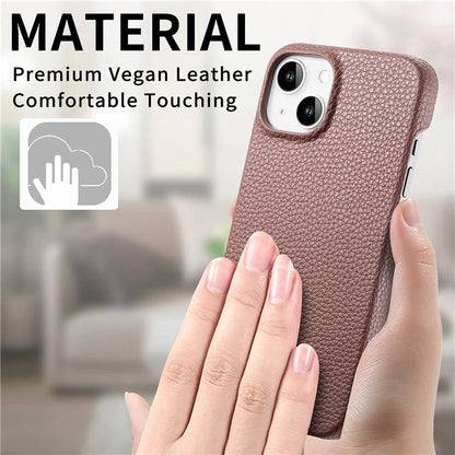 Y1 For iPhone 14 / 13 Case Litchi Texture PU Leather Coated PC Phone Cover