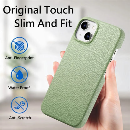 Y1 For iPhone 14 / 13 Case Litchi Texture PU Leather Coated PC Phone Cover