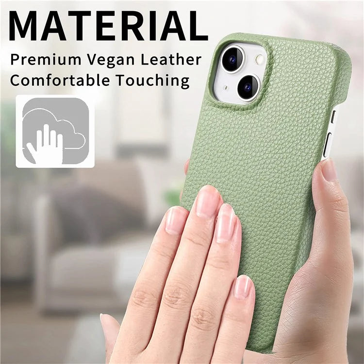 Y1 For iPhone 14 / 13 Case Litchi Texture PU Leather Coated PC Phone Cover