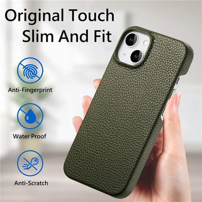 Y1 For iPhone 14 / 13 Case Litchi Texture PU Leather Coated PC Phone Cover