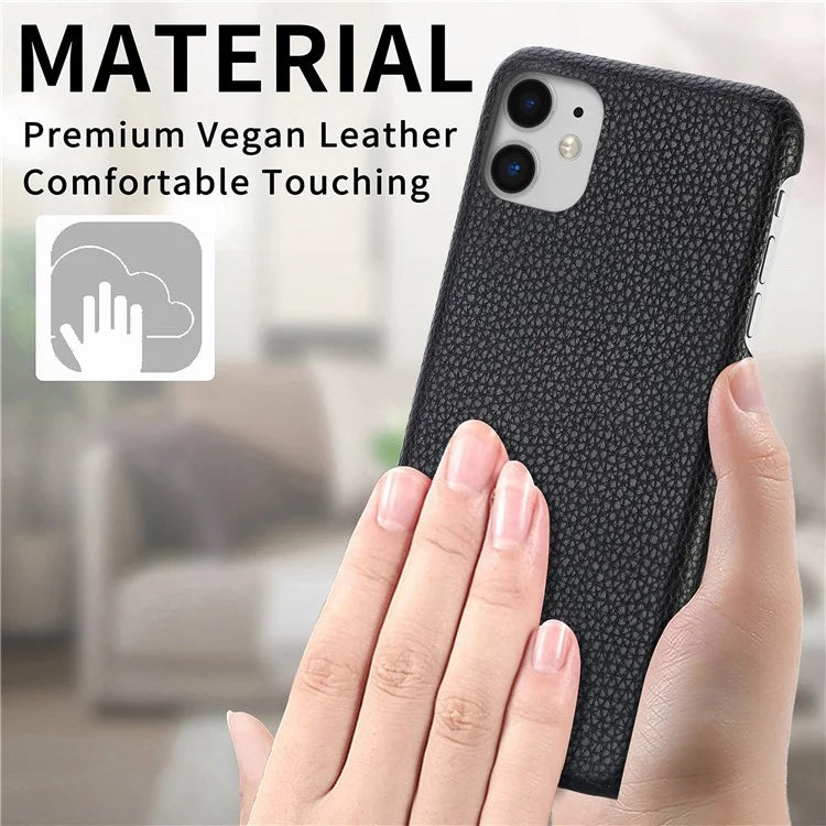 Y1 For iPhone 11 Case Drop-proof Litchi Texture Leather Coated PC Phone Cover