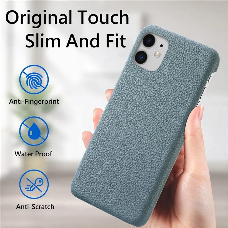 Y1 For iPhone 11 Case Drop-proof Litchi Texture Leather Coated PC Phone Cover