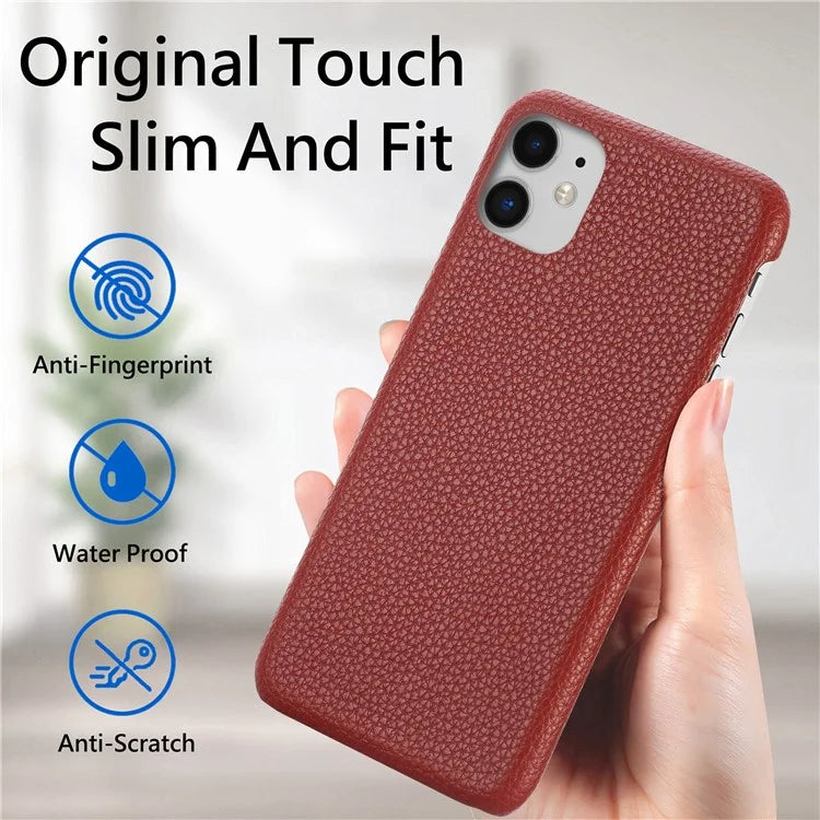 Y1 For iPhone 11 Case Drop-proof Litchi Texture Leather Coated PC Phone Cover
