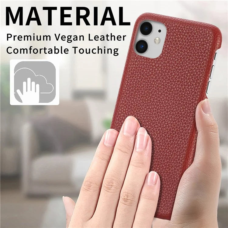Y1 For iPhone 11 Case Drop-proof Litchi Texture Leather Coated PC Phone Cover