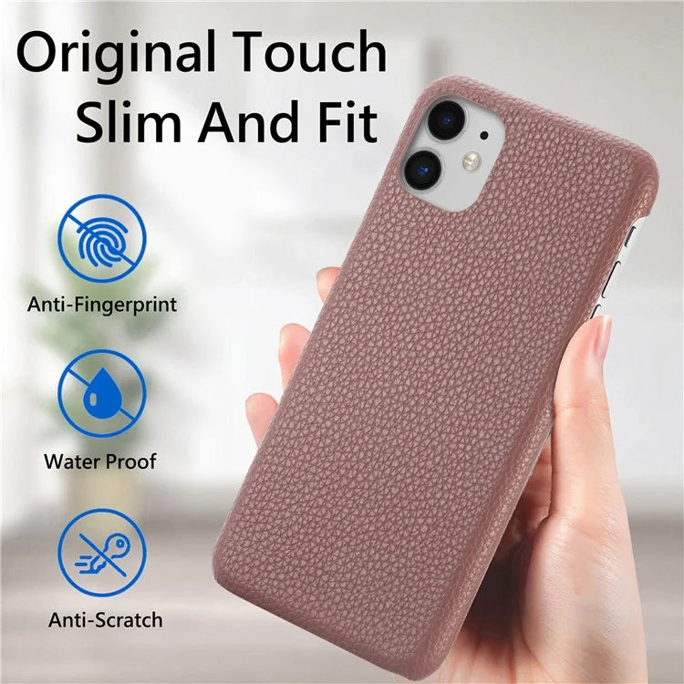 Y1 For iPhone 11 Case Drop-proof Litchi Texture Leather Coated PC Phone Cover
