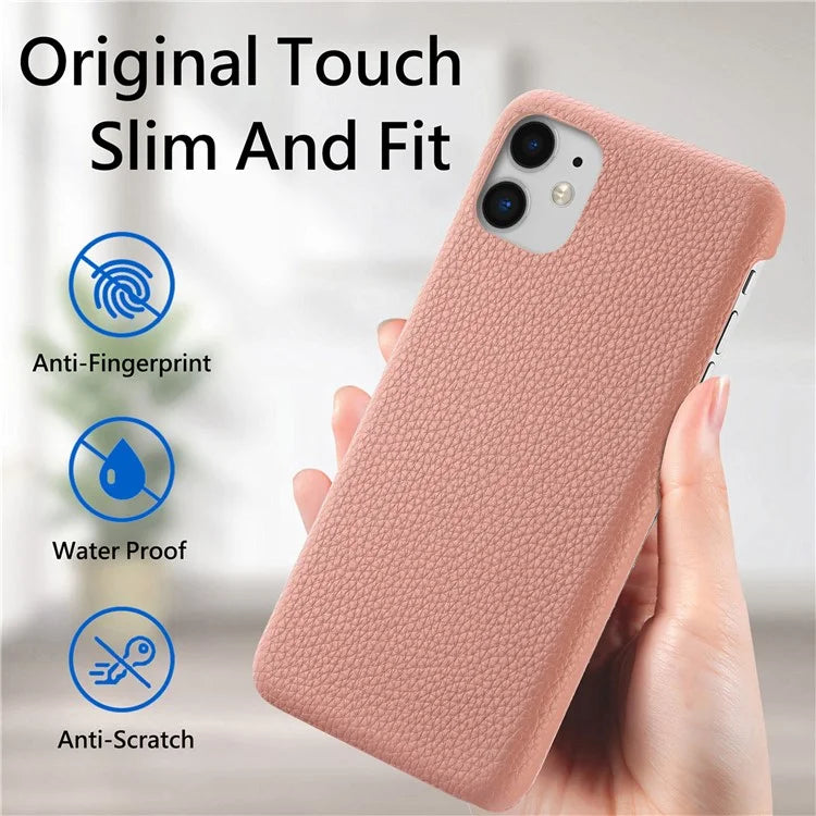 Y1 For iPhone 11 Case Drop-proof Litchi Texture Leather Coated PC Phone Cover