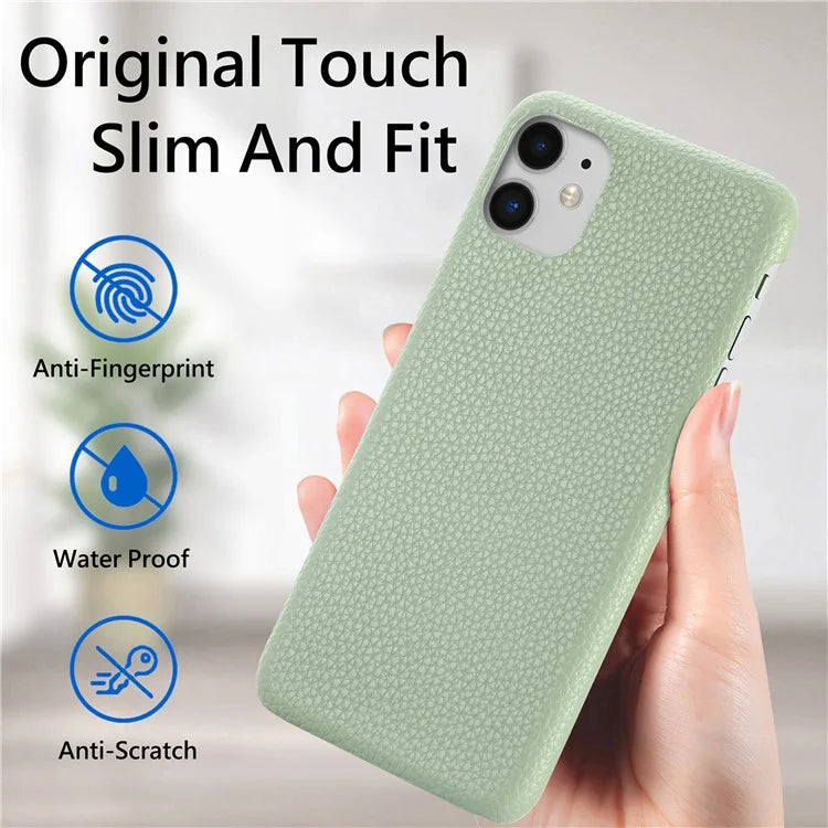 Y1 For iPhone 11 Case Drop-proof Litchi Texture Leather Coated PC Phone Cover