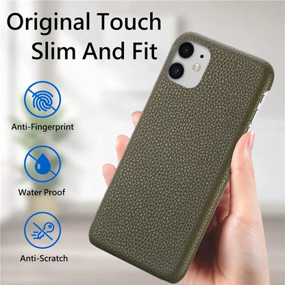 Y1 For iPhone 11 Case Drop-proof Litchi Texture Leather Coated PC Phone Cover