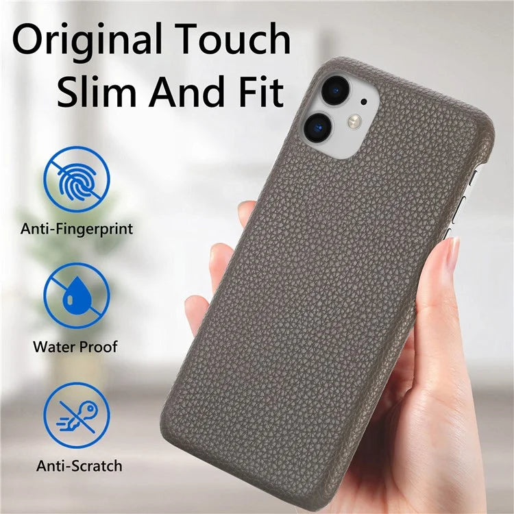 Y1 For iPhone 11 Case Drop-proof Litchi Texture Leather Coated PC Phone Cover