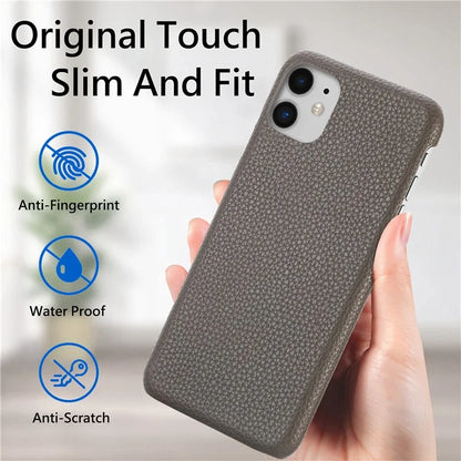 Y1 For iPhone 11 Case Drop-proof Litchi Texture Leather Coated PC Phone Cover