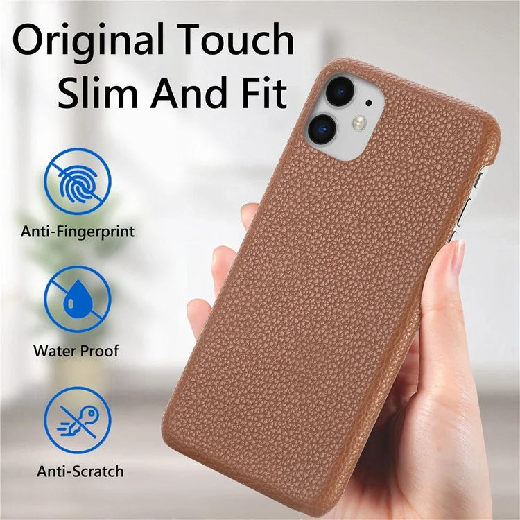 Y1 For iPhone 11 Case Drop-proof Litchi Texture Leather Coated PC Phone Cover