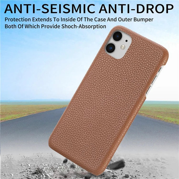Y1 For iPhone 11 Case Drop-proof Litchi Texture Leather Coated PC Phone Cover