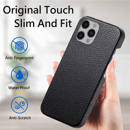 Y1 For iPhone 12 Pro Max Case Litchi Texture Leather+PC Protective Phone Cover