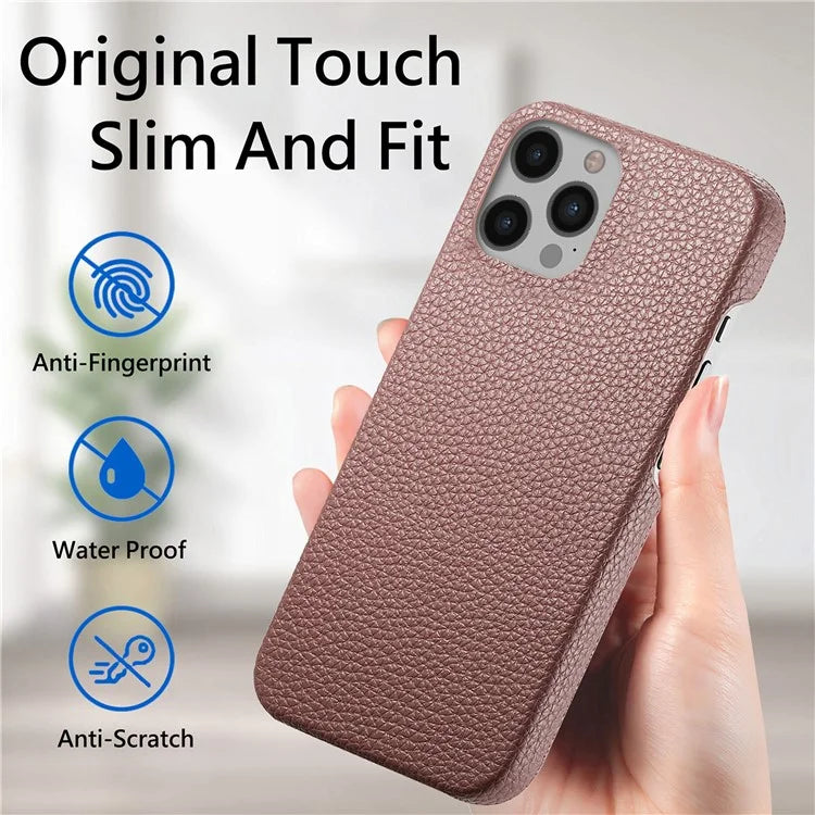 Y1 For iPhone 12 Pro Max Case Litchi Texture Leather+PC Protective Phone Cover