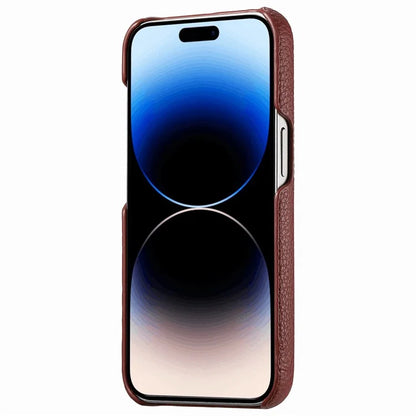 Y1 For iPhone 14 Pro Case Litchi Texture Leather+PC Anti-fingerprint Protective Shell