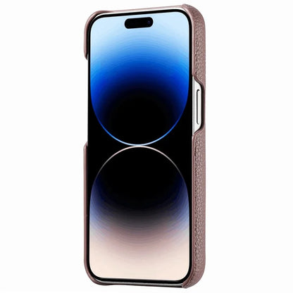 Y1 For iPhone 14 Pro Case Litchi Texture Leather+PC Anti-fingerprint Protective Shell