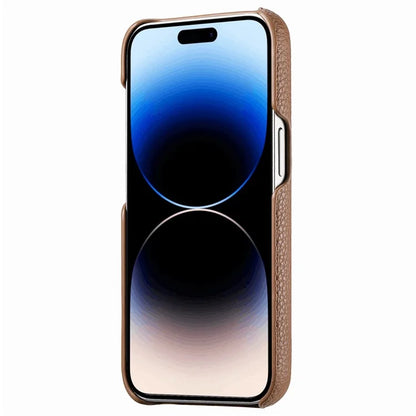 Y1 For iPhone 14 Pro Case Litchi Texture Leather+PC Anti-fingerprint Protective Shell