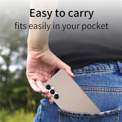 Y1 For Samsung Galaxy A35 5G Case Litchi Texture Leather+PC Back Cover