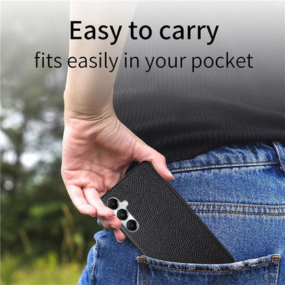 Y1 For Samsung Galaxy A35 5G Case Litchi Texture Leather+PC Back Cover