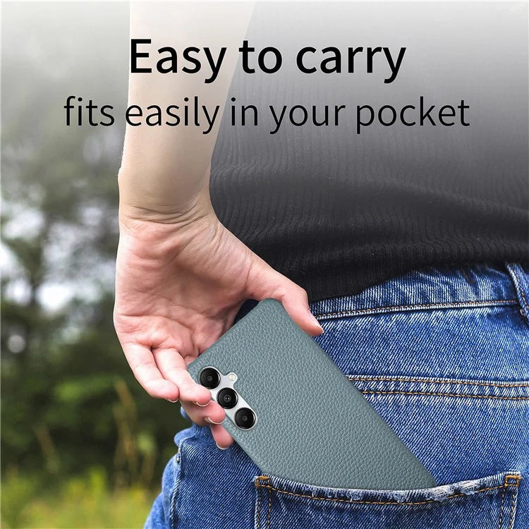 Y1 For Samsung Galaxy A35 5G Case Litchi Texture Leather+PC Back Cover