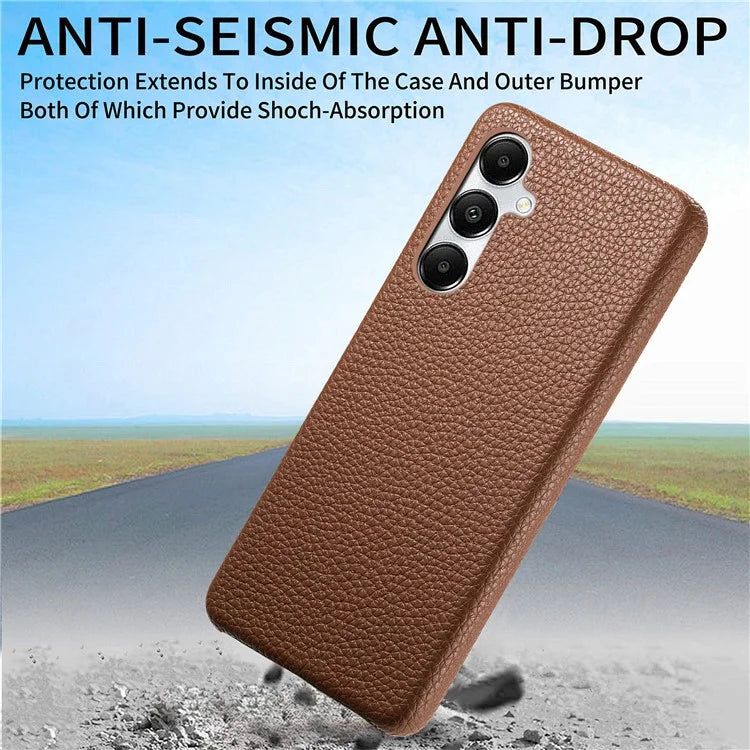 Y1 For Samsung Galaxy A35 5G Case Litchi Texture Leather+PC Back Cover