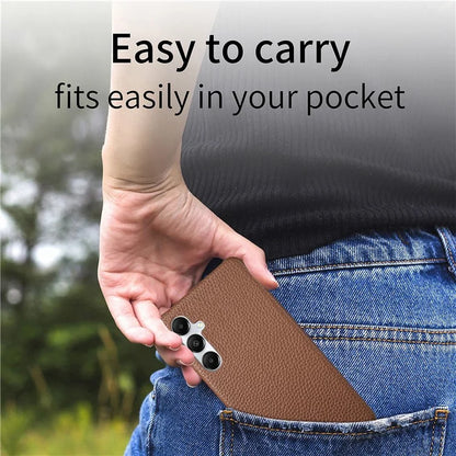 Y1 For Samsung Galaxy A35 5G Case Litchi Texture Leather+PC Back Cover