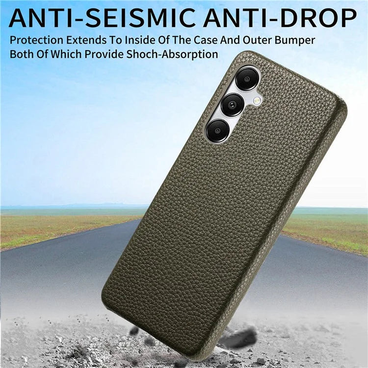 Y1 For Samsung Galaxy A35 5G Case Litchi Texture Leather+PC Back Cover