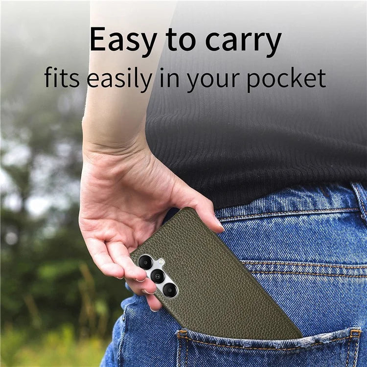 Y1 For Samsung Galaxy A35 5G Case Litchi Texture Leather+PC Back Cover