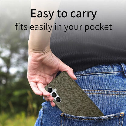 Y1 For Samsung Galaxy A35 5G Case Litchi Texture Leather+PC Back Cover