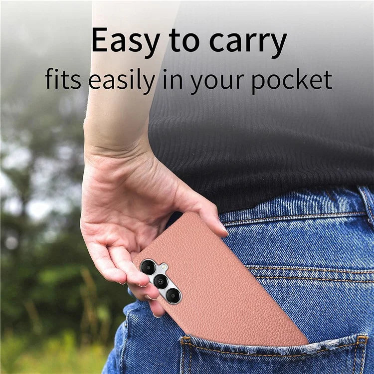 Y1 For Samsung Galaxy A35 5G Case Litchi Texture Leather+PC Back Cover