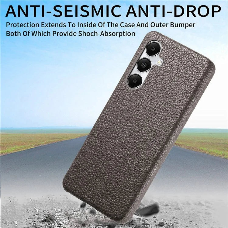 Y1 For Samsung Galaxy A35 5G Case Litchi Texture Leather+PC Back Cover