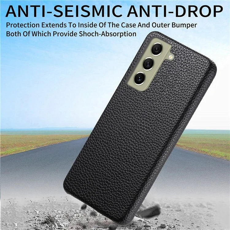 Y1 For Samsung Galaxy S21 FE 5G Case Anti-Scratch Litchi Texture PU+PC Phone Cover