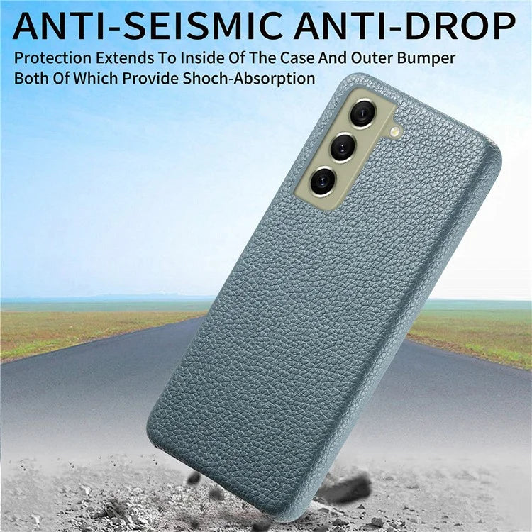 Y1 For Samsung Galaxy S21 FE 5G Case Anti-Scratch Litchi Texture PU+PC Phone Cover