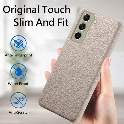 Y1 For Samsung Galaxy S21 FE 5G Case Anti-Scratch Litchi Texture PU+PC Phone Cover