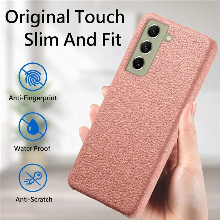 Y1 For Samsung Galaxy S21 FE 5G Case Anti-Scratch Litchi Texture PU+PC Phone Cover