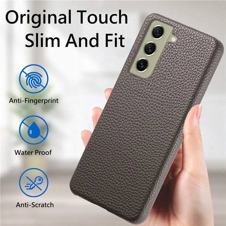 Y1 For Samsung Galaxy S21 FE 5G Case Anti-Scratch Litchi Texture PU+PC Phone Cover