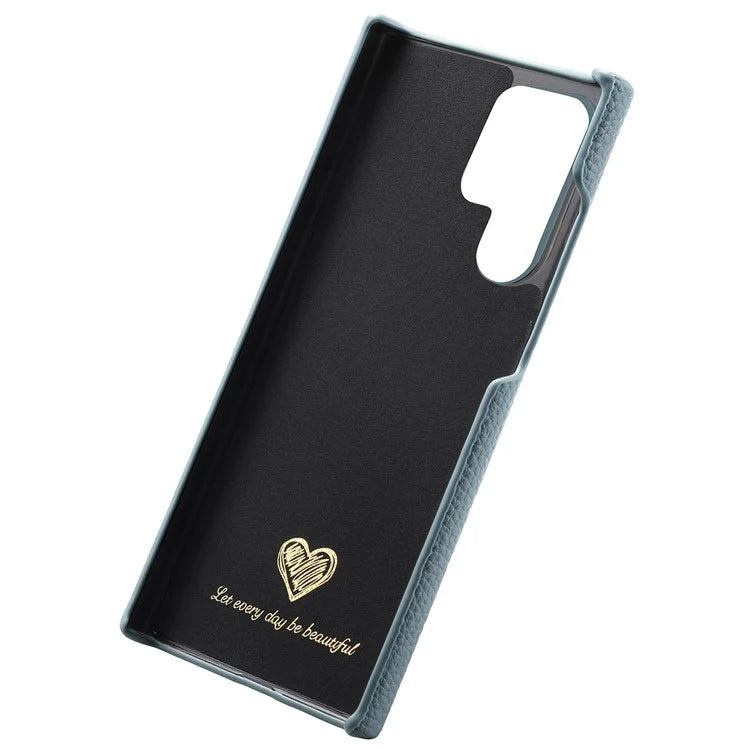 Y1 For Samsung Galaxy S22 Ultra 5G Slim Case Litchi Texture PU+PC Phone Cover