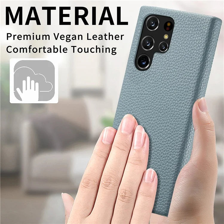 Y1 For Samsung Galaxy S22 Ultra 5G Slim Case Litchi Texture PU+PC Phone Cover