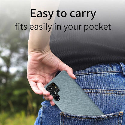 Y1 For Samsung Galaxy S22 Ultra 5G Slim Case Litchi Texture PU+PC Phone Cover