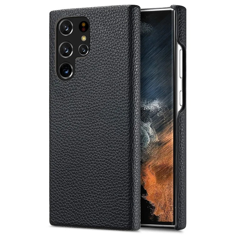 Y1 For Samsung Galaxy S22 Ultra 5G Slim Case Litchi Texture PU+PC Phone Cover