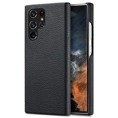 Y1 For Samsung Galaxy S22 Ultra 5G Slim Case Litchi Texture PU+PC Phone Cover