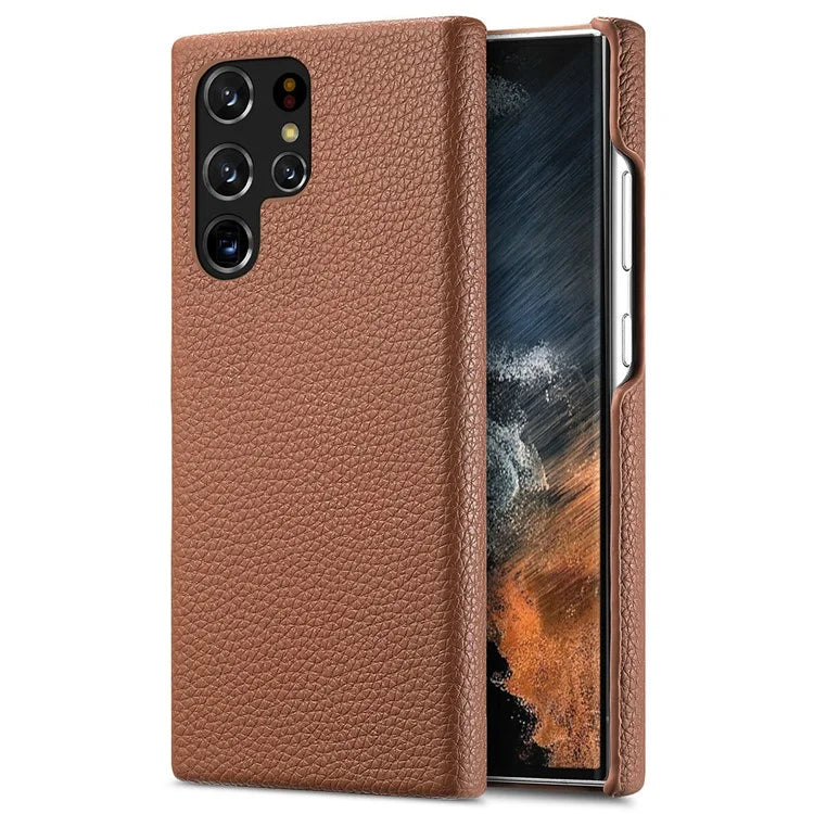 Y1 For Samsung Galaxy S22 Ultra 5G Slim Case Litchi Texture PU+PC Phone Cover