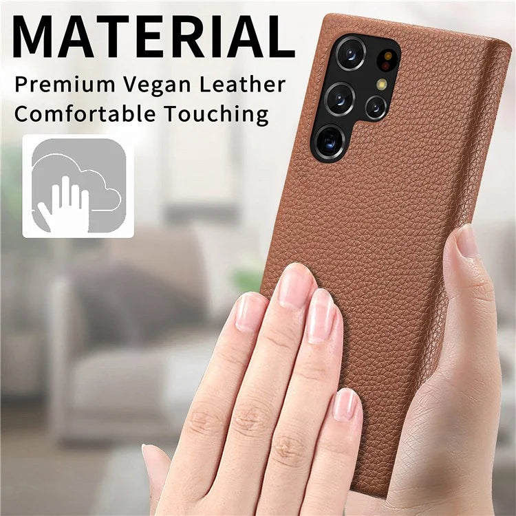 Y1 For Samsung Galaxy S22 Ultra 5G Slim Case Litchi Texture PU+PC Phone Cover