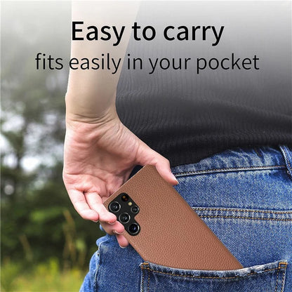 Y1 For Samsung Galaxy S22 Ultra 5G Slim Case Litchi Texture PU+PC Phone Cover